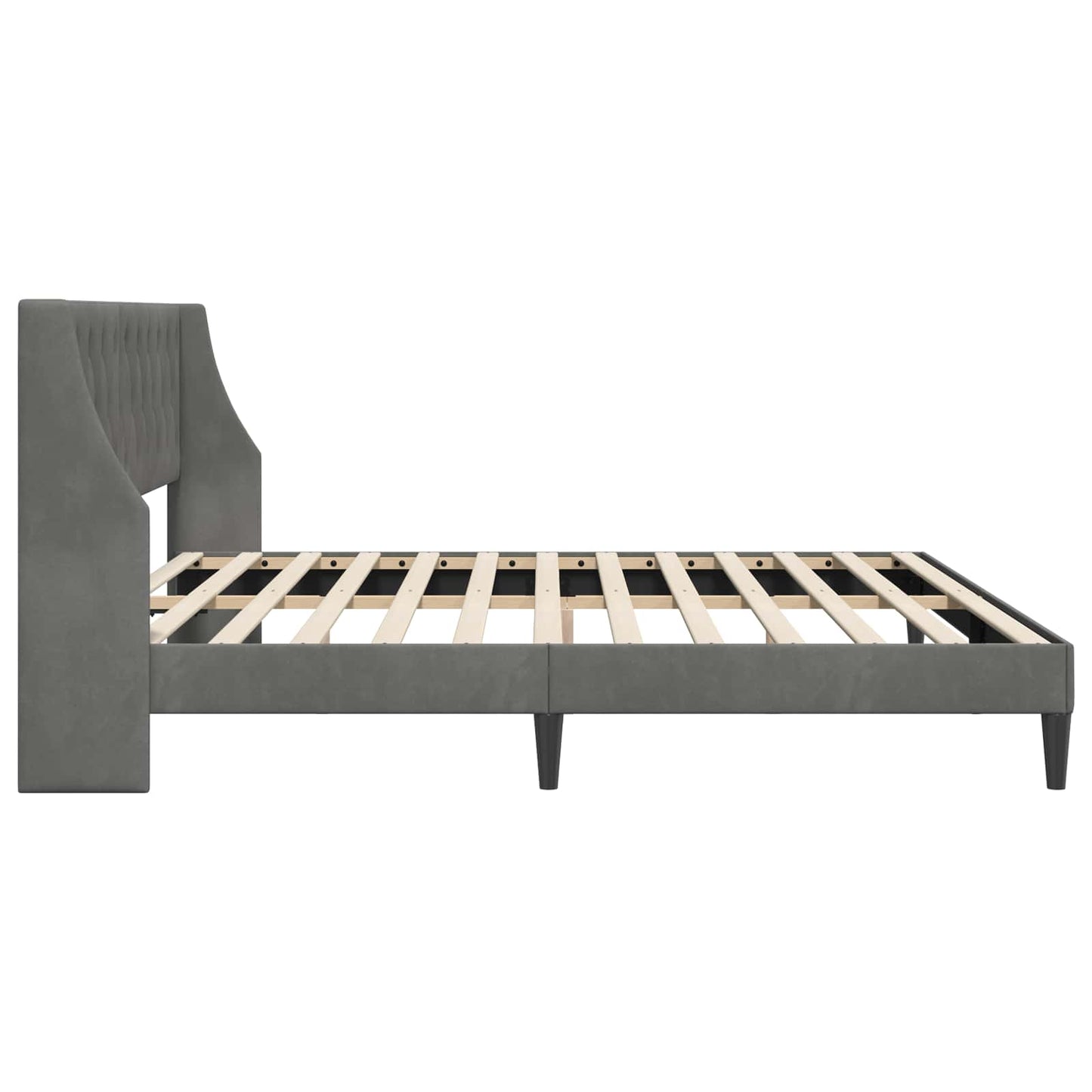 Struttura del letto Grigio scuro 200 x 200 cm Velluto | homemem39