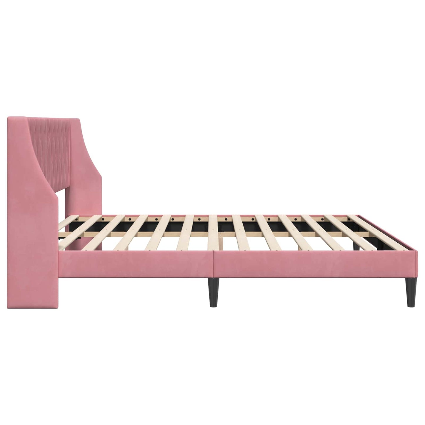 Struttura del letto con testiera Rosa 200 x 200 cm Velluto | homemem39
