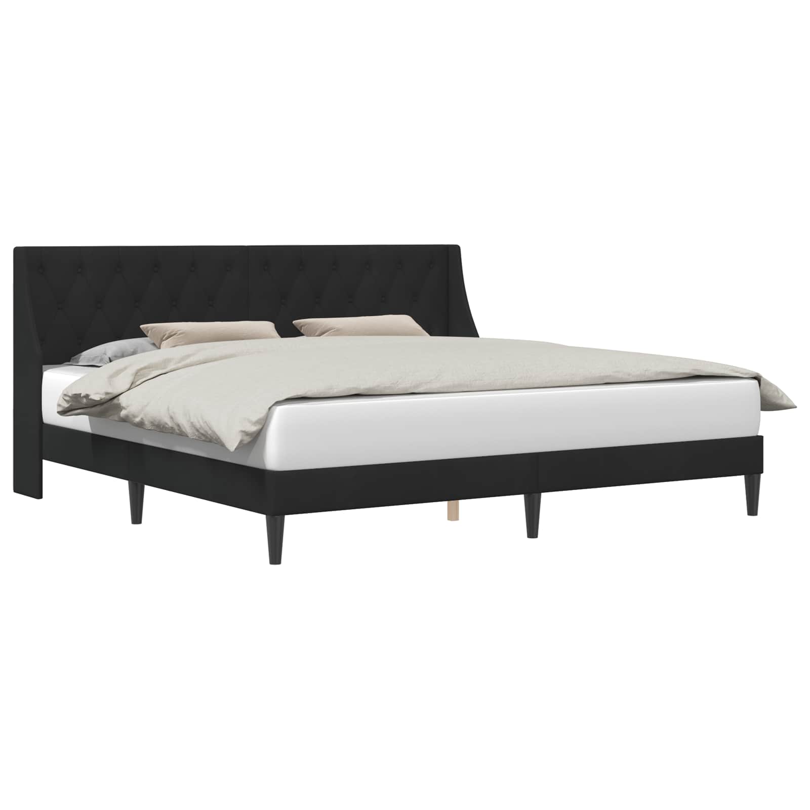 Struttura del letto con testiera Nero 200 x 200 cm Velluto | homemem39
