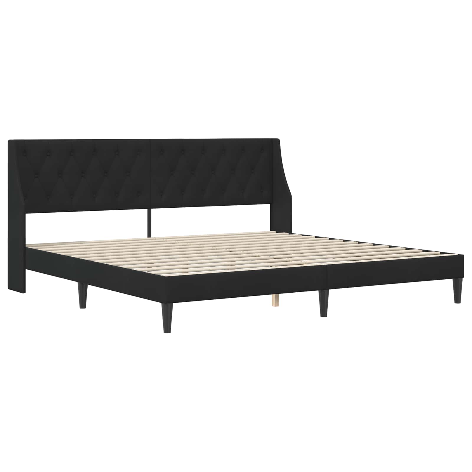 Struttura del letto con testiera Nero 200 x 200 cm Velluto | homemem39