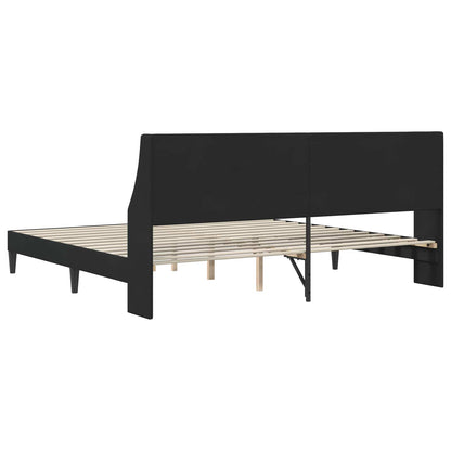Struttura del letto con testiera Nero 200 x 200 cm Velluto | homemem39