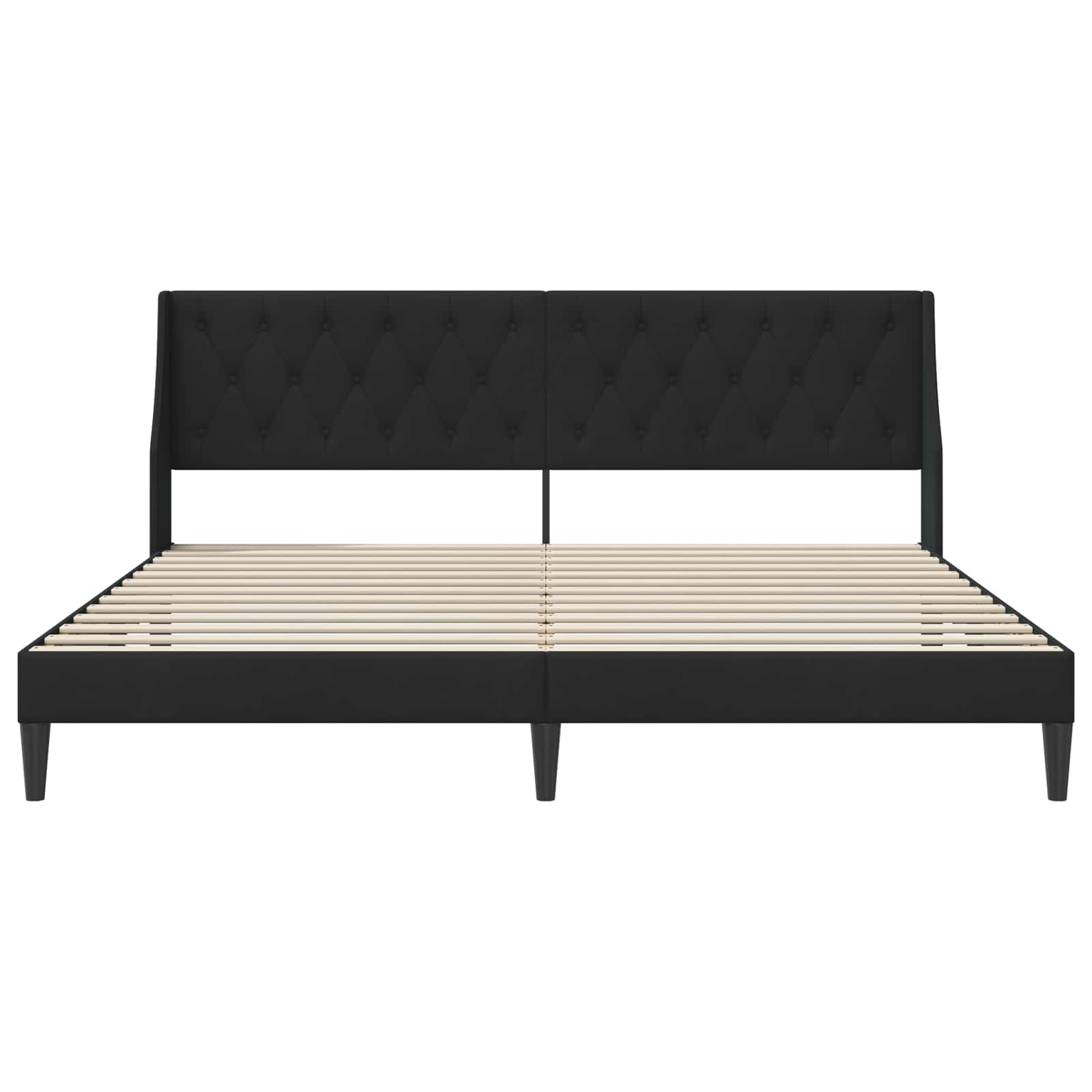 Struttura del letto con testiera Nero 200 x 200 cm Velluto | homemem39