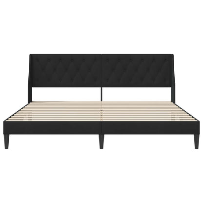 Struttura del letto con testiera Nero 200 x 200 cm Velluto | homemem39
