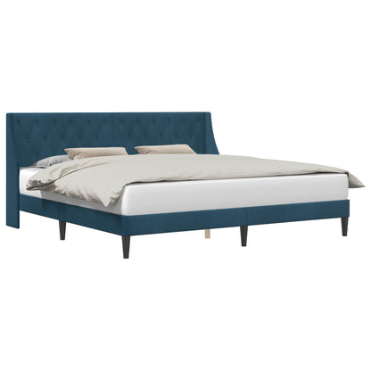 Struttura del letto con testiera Blu 200 x 200 cm Velluto | homemem39