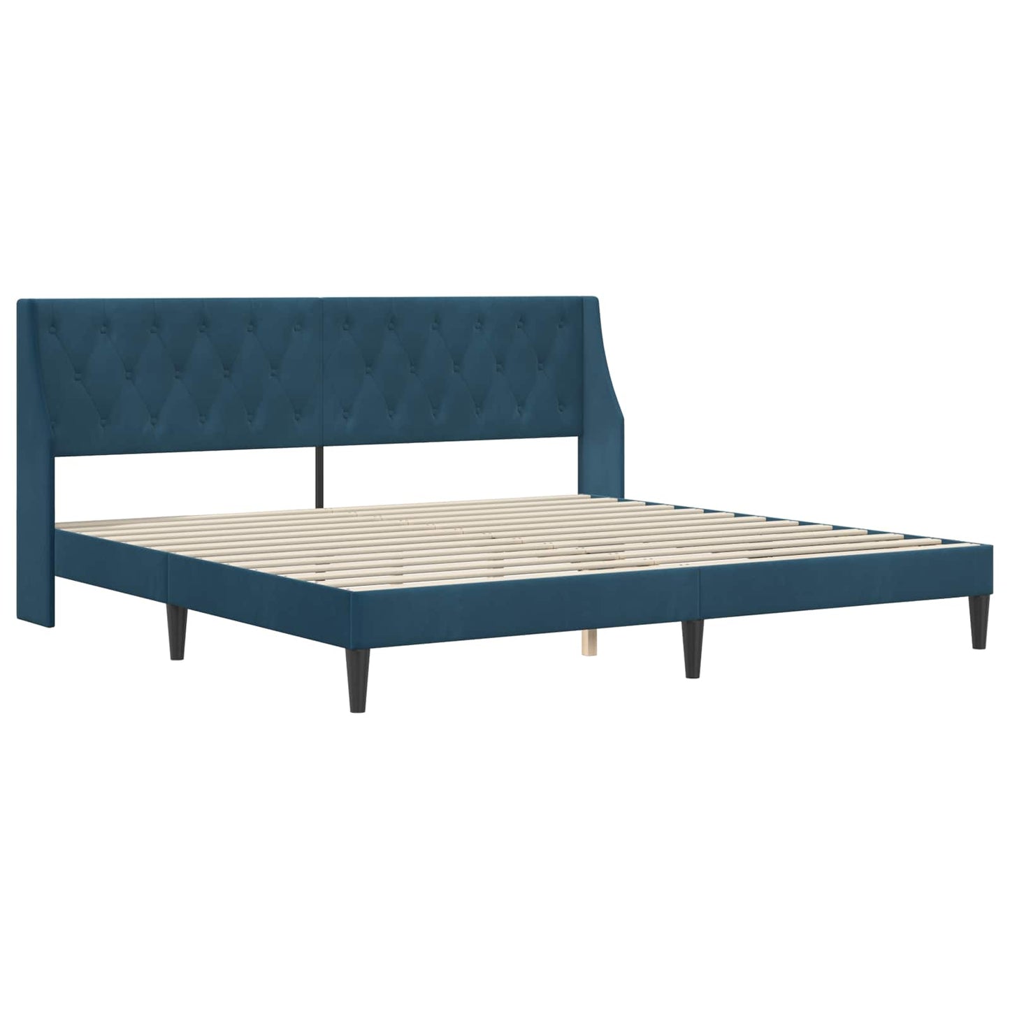 Struttura del letto con testiera Blu 200 x 200 cm Velluto | homemem39