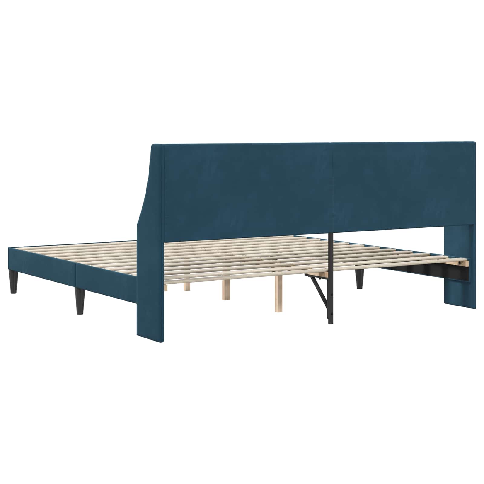 Struttura del letto con testiera Blu 200 x 200 cm Velluto | homemem39
