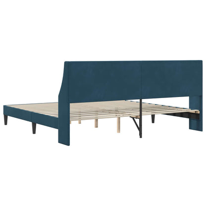 Struttura del letto con testiera Blu 200 x 200 cm Velluto | homemem39