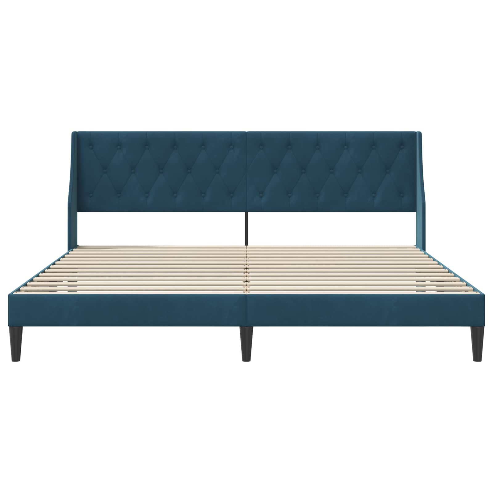 Struttura del letto con testiera Blu 200 x 200 cm Velluto | homemem39