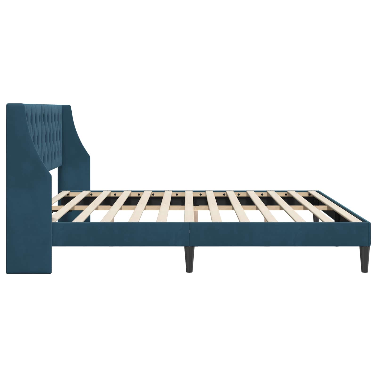 Struttura del letto con testiera Blu 200 x 200 cm Velluto | homemem39