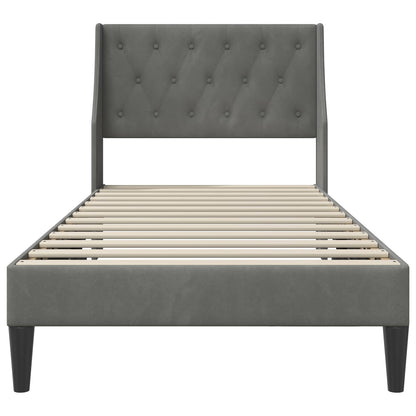 Struttura del letto Grigio Scuro 100 x 203 cm Velluto | homemem39