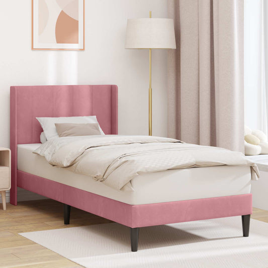 Struttura del letto con testiera Rosa 80 x 200 cm Velluto | homemem39