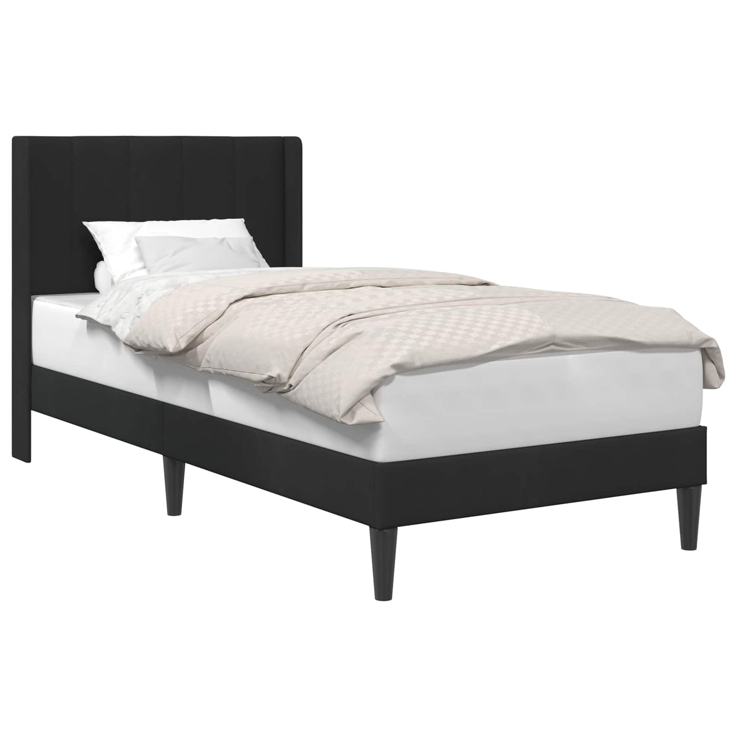 Struttura del letto con testiera Nero 80 x 200 cm Velluto | homemem39