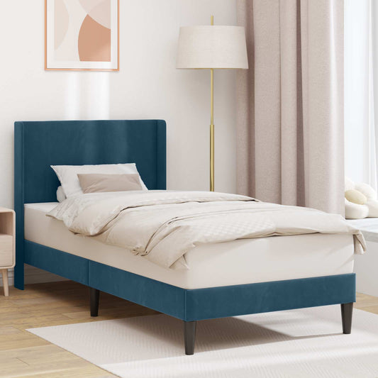 Struttura del letto con testiera Blu 80 x 200 cm Velluto | homemem39