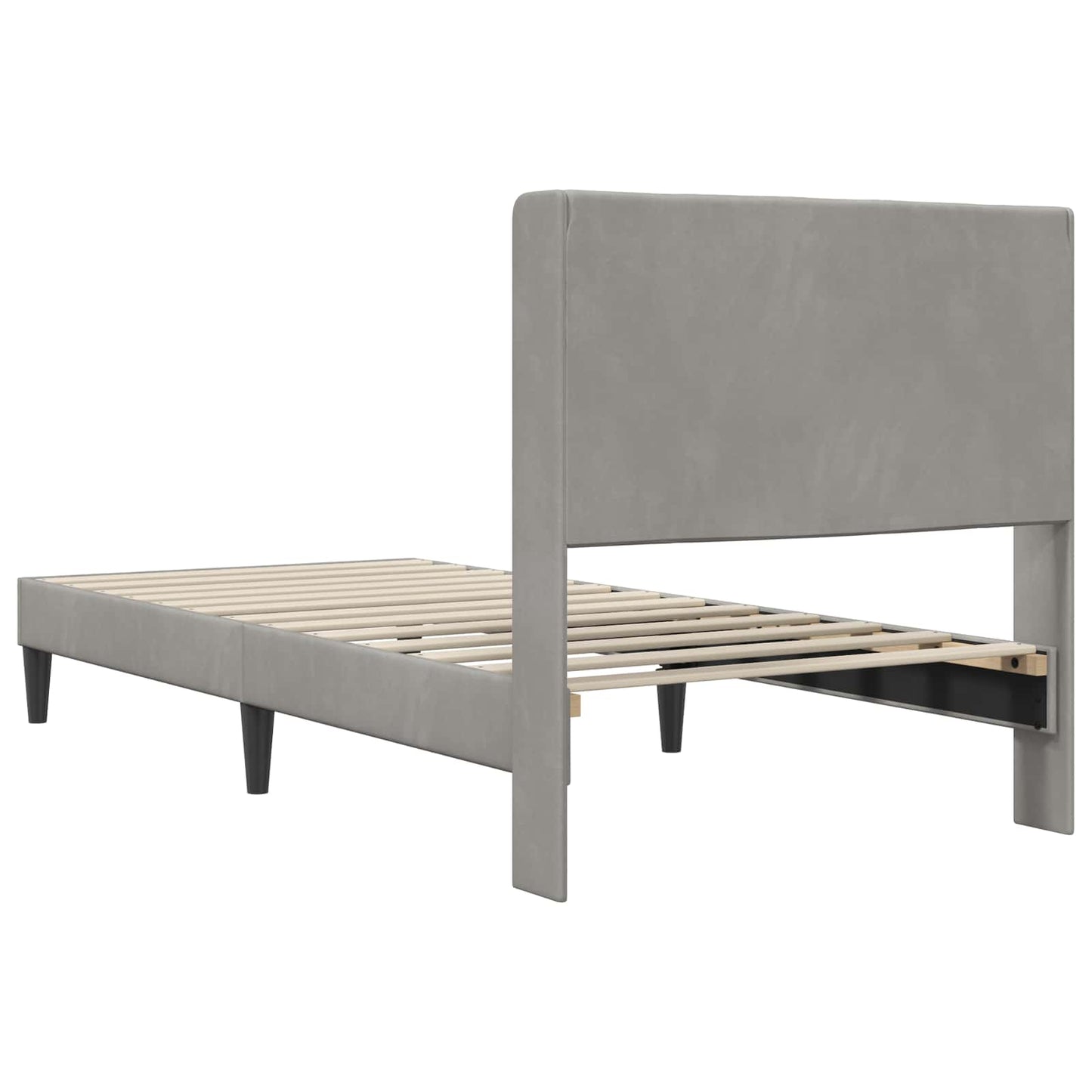 Struttura del letto Grigio Chiaro 90 x 190 cm Velluto | homemem39