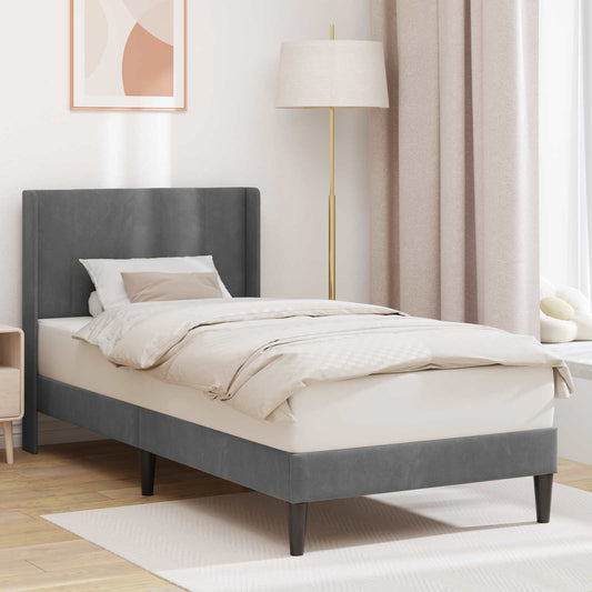 Struttura del letto Grigio Scuro 90 x 190 cm Velluto | homemem39