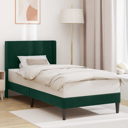 Struttura del letto Verde Scuro 90 x 190 cm Velluto | homemem39