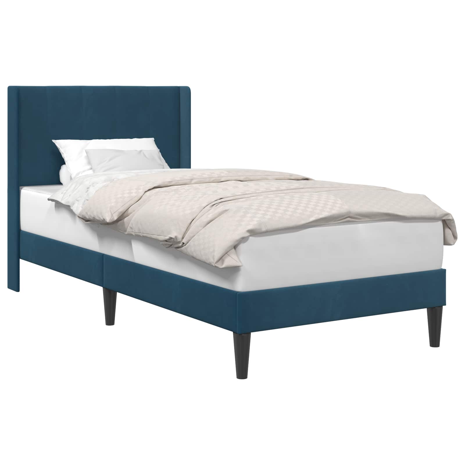Struttura del letto con testiera Blu 90 x 190 cm Velluto | homemem39
