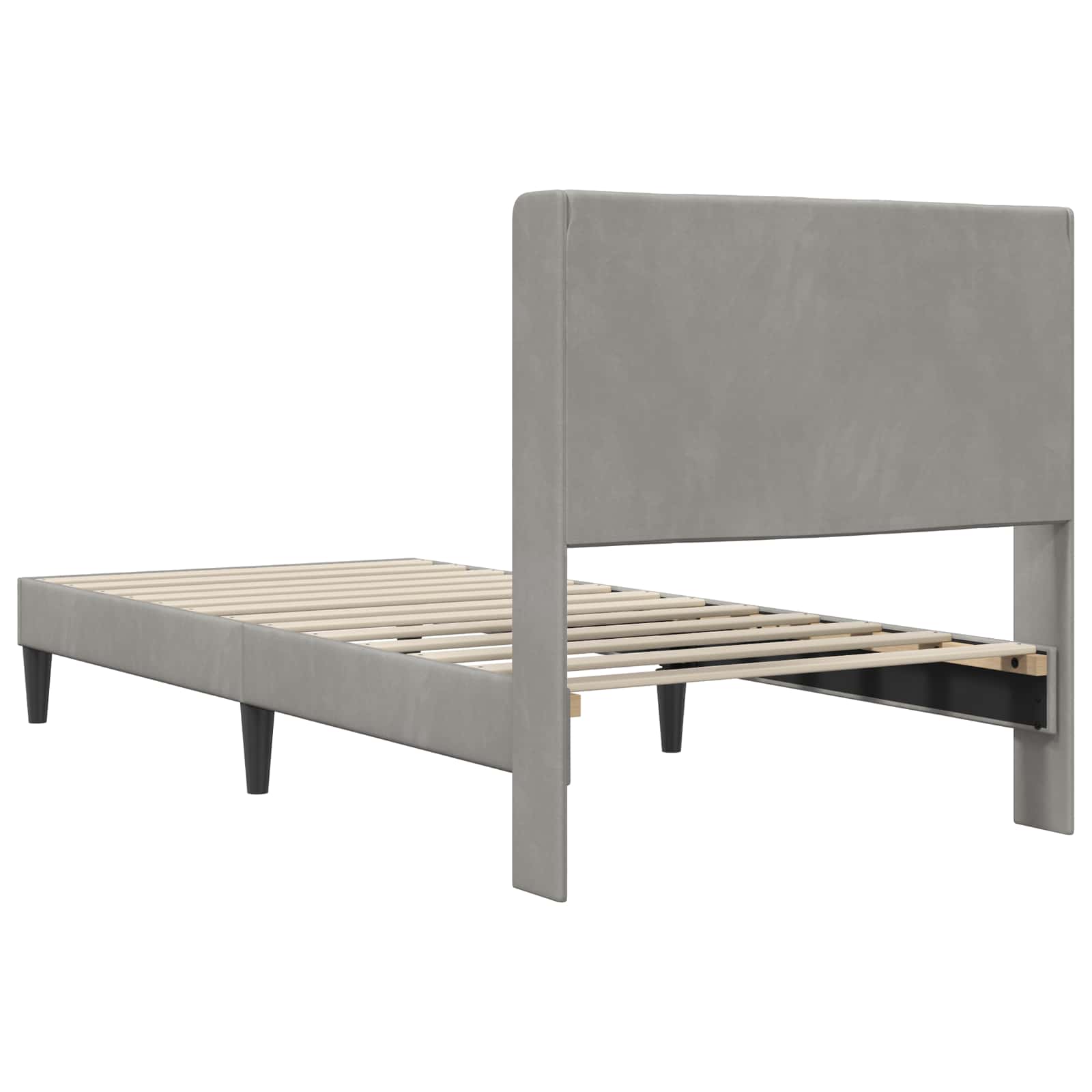 Struttura del letto Grigio Chiaro 90 x 200 cm Velluto | homemem39