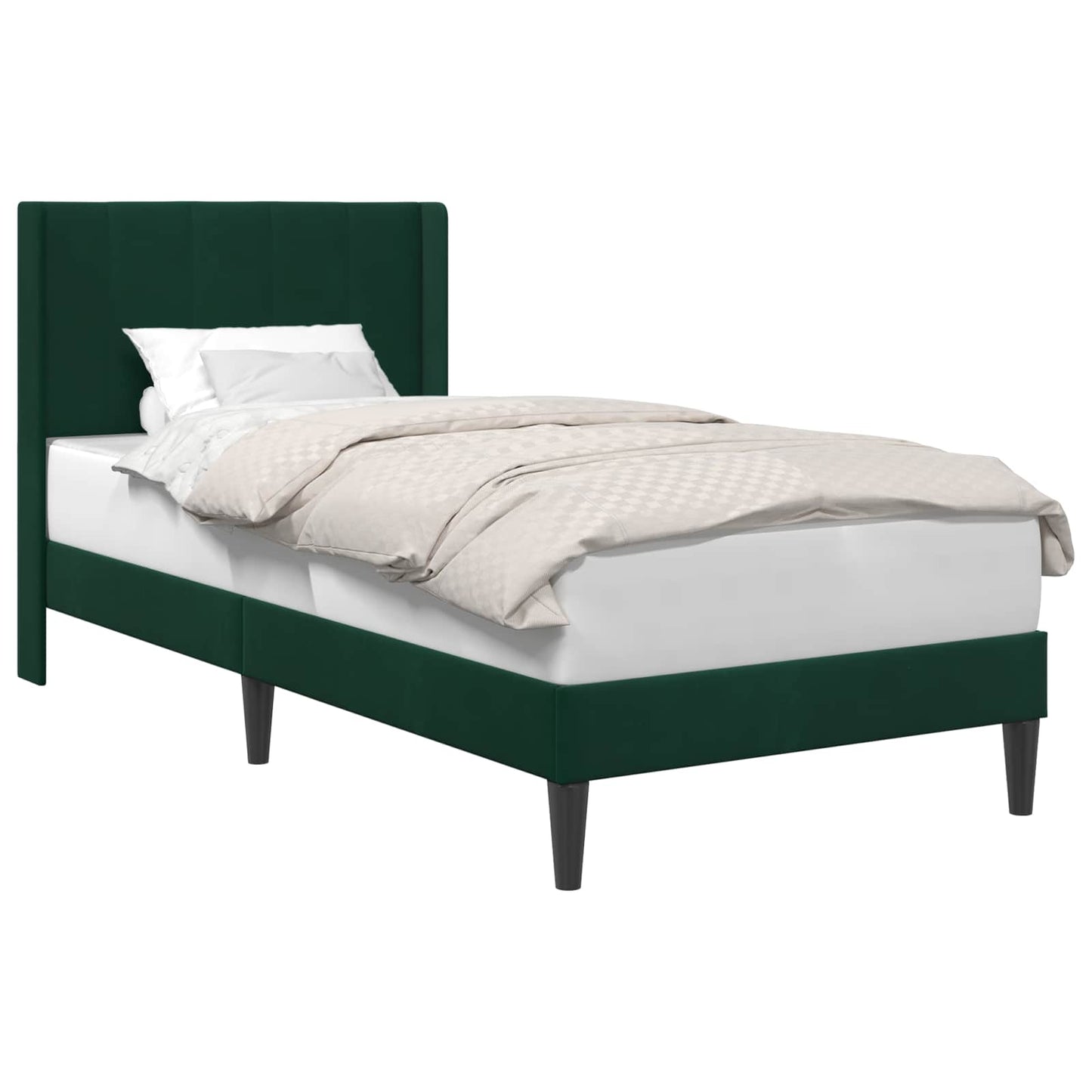 Struttura del letto Verde Scuro 90 x 200 cm Velluto | homemem39