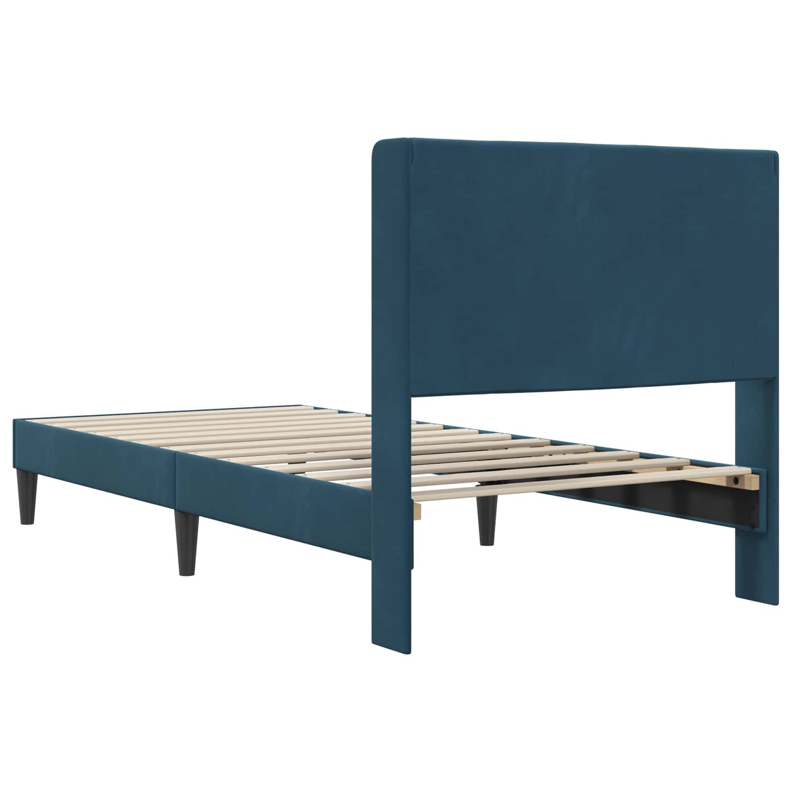 Struttura del letto con testiera Blu 90 x 200 cm Velluto | homemem39