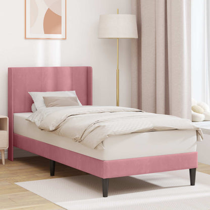 Struttura del letto con testiera Rosa 100 x 200 cm Velluto | homemem39