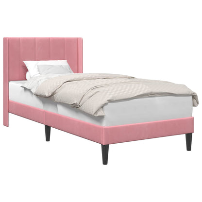 Struttura del letto con testiera Rosa 100 x 200 cm Velluto | homemem39