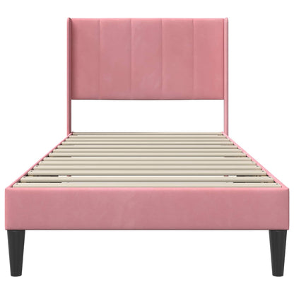 Struttura del letto con testiera Rosa 100 x 200 cm Velluto | homemem39
