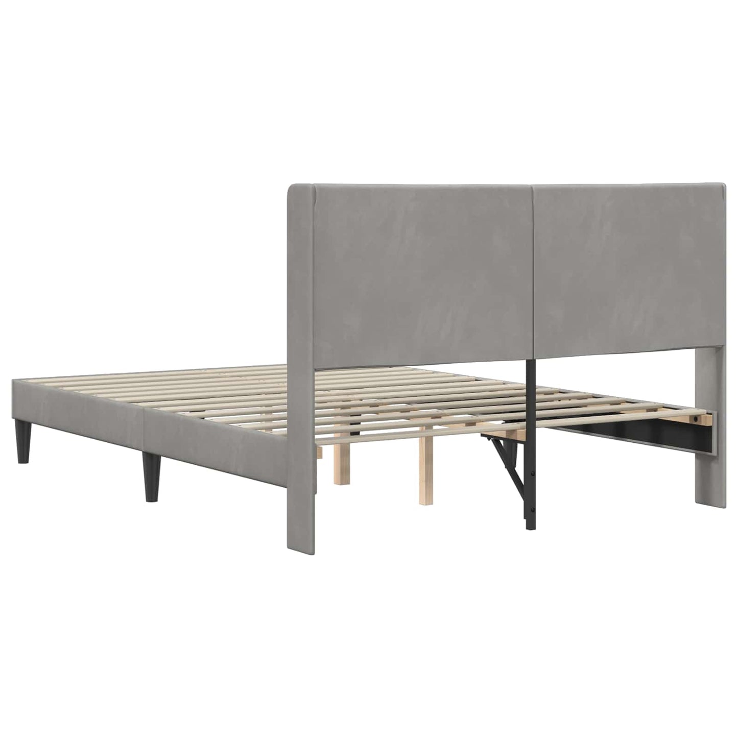 Struttura del letto Grigio Chiaro 120 x 190 cm Velluto | homemem39