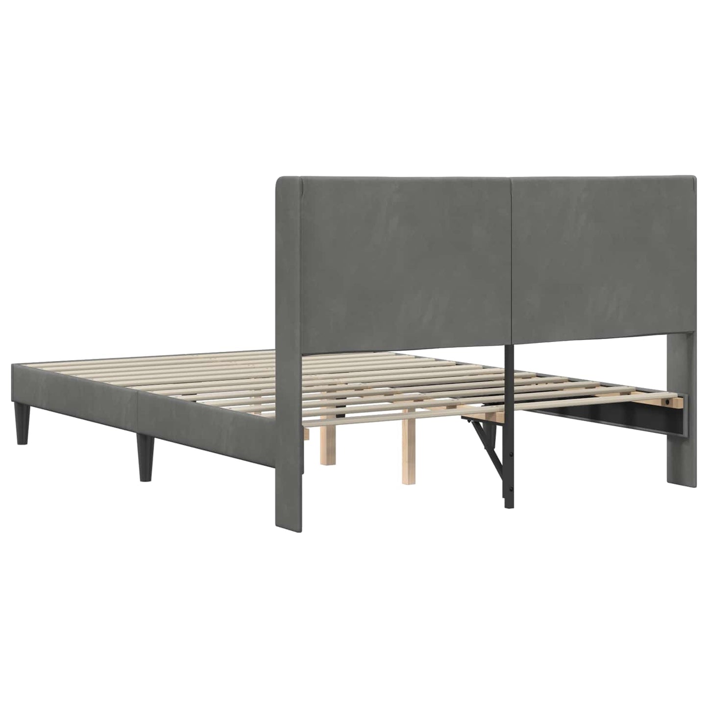 Struttura del letto Grigio Scuro 120 x 190 cm Velluto | homemem39