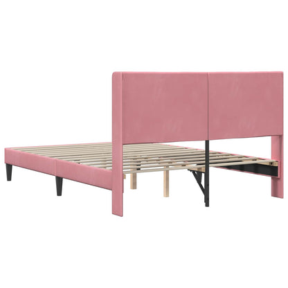 Struttura del letto con testiera Rosa 120 x 190 cm Velluto | homemem39
