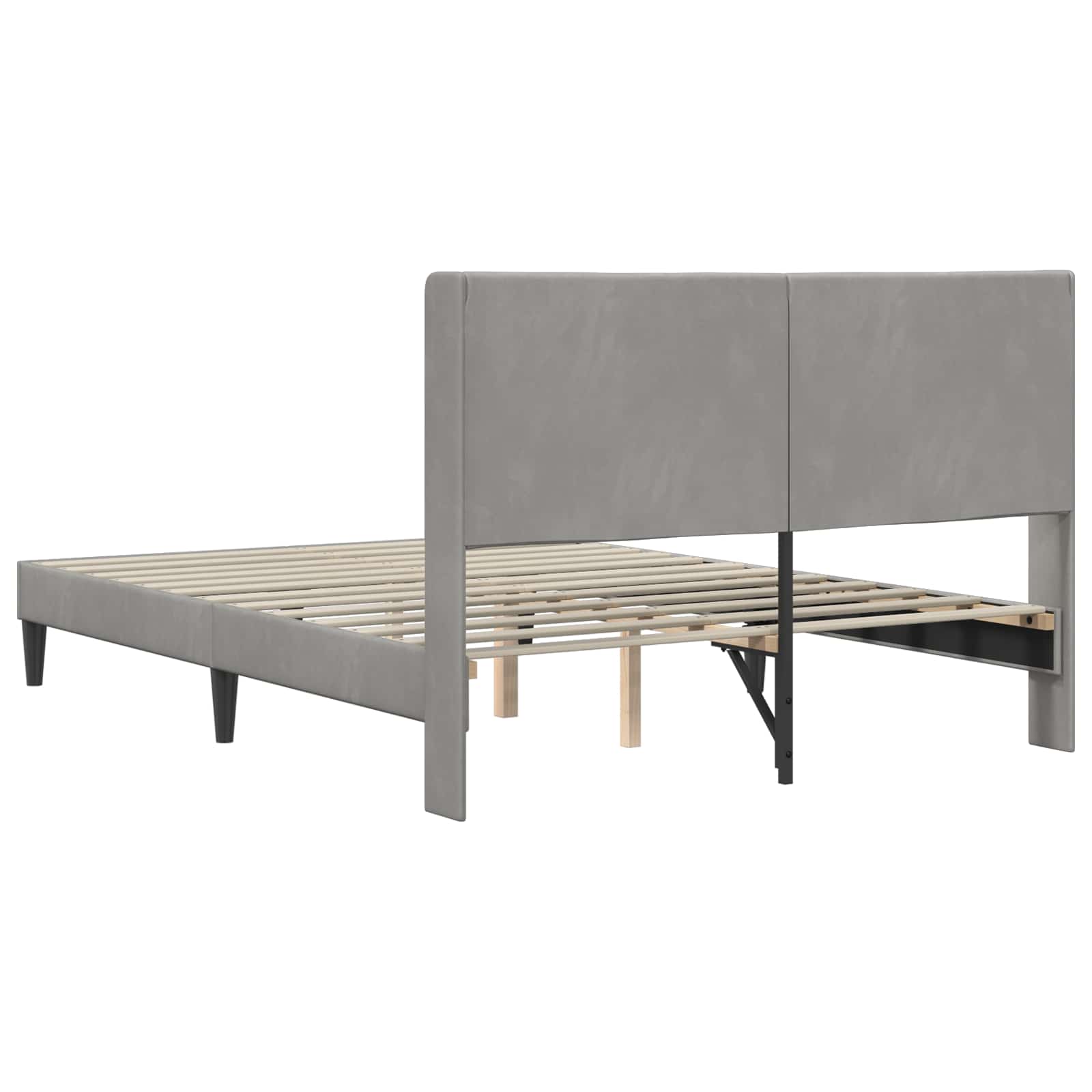 Struttura del letto Grigio Chiaro 120 x 200 cm Velluto | homemem39