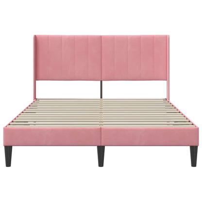 Struttura del letto con testiera Rosa 120 x 200 cm Velluto | homemem39