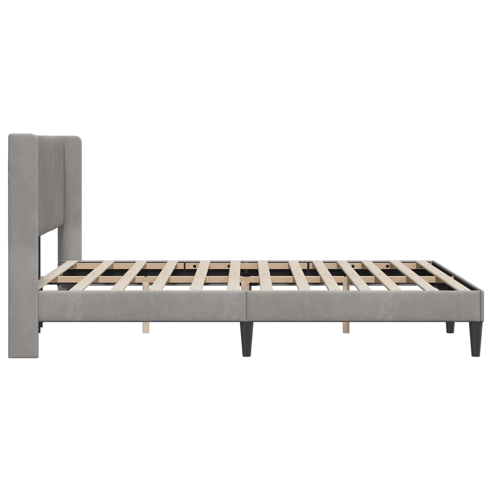 Struttura del letto Grigio Chiaro 140 x 190 cm Velluto | homemem39