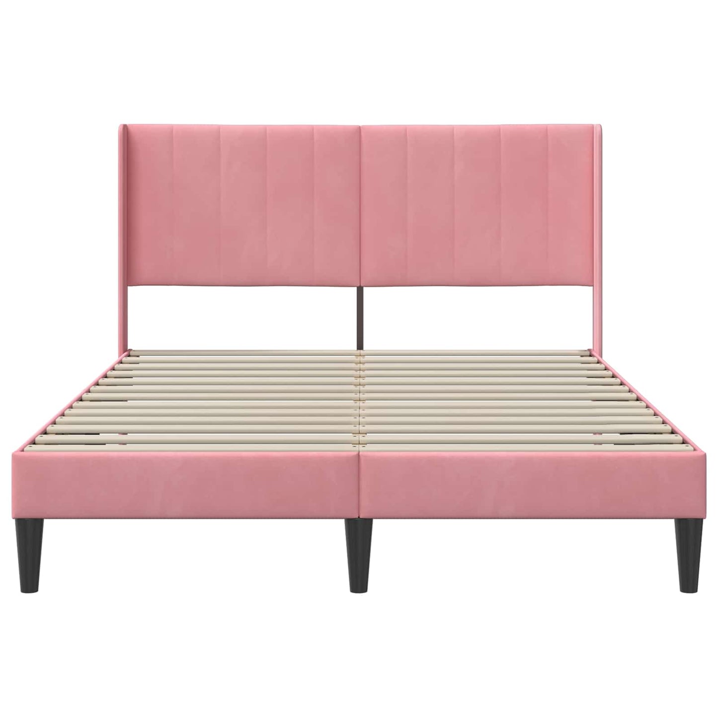 Struttura del letto con testiera Rosa 140 x 190 cm Velluto | homemem39