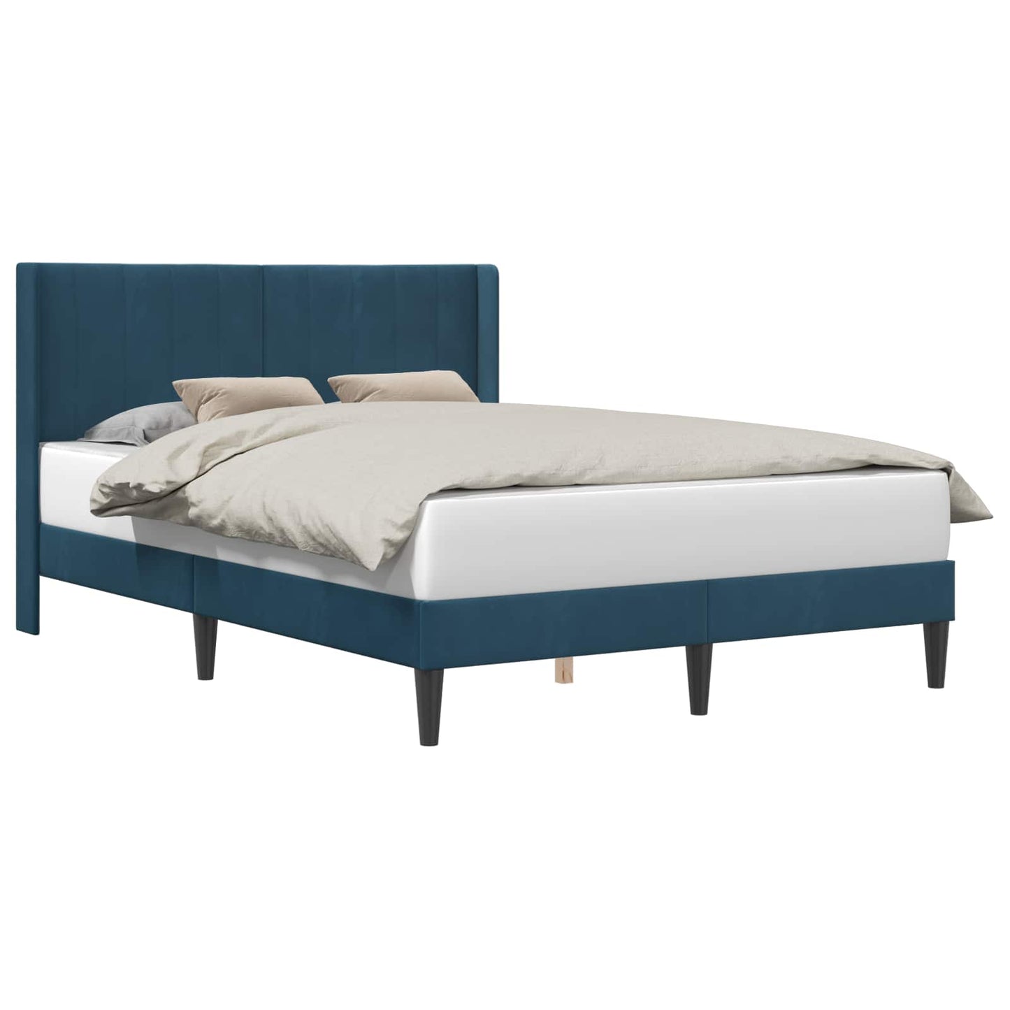 Struttura del letto con testiera Blu 140 x 190 cm Velluto | homemem39