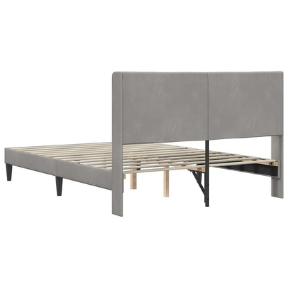 Struttura del letto Grigio Chiaro 140 x 200 cm Velluto | homemem39
