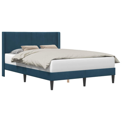 Struttura del letto con testiera Blu 140 x 200 cm Velluto | homemem39