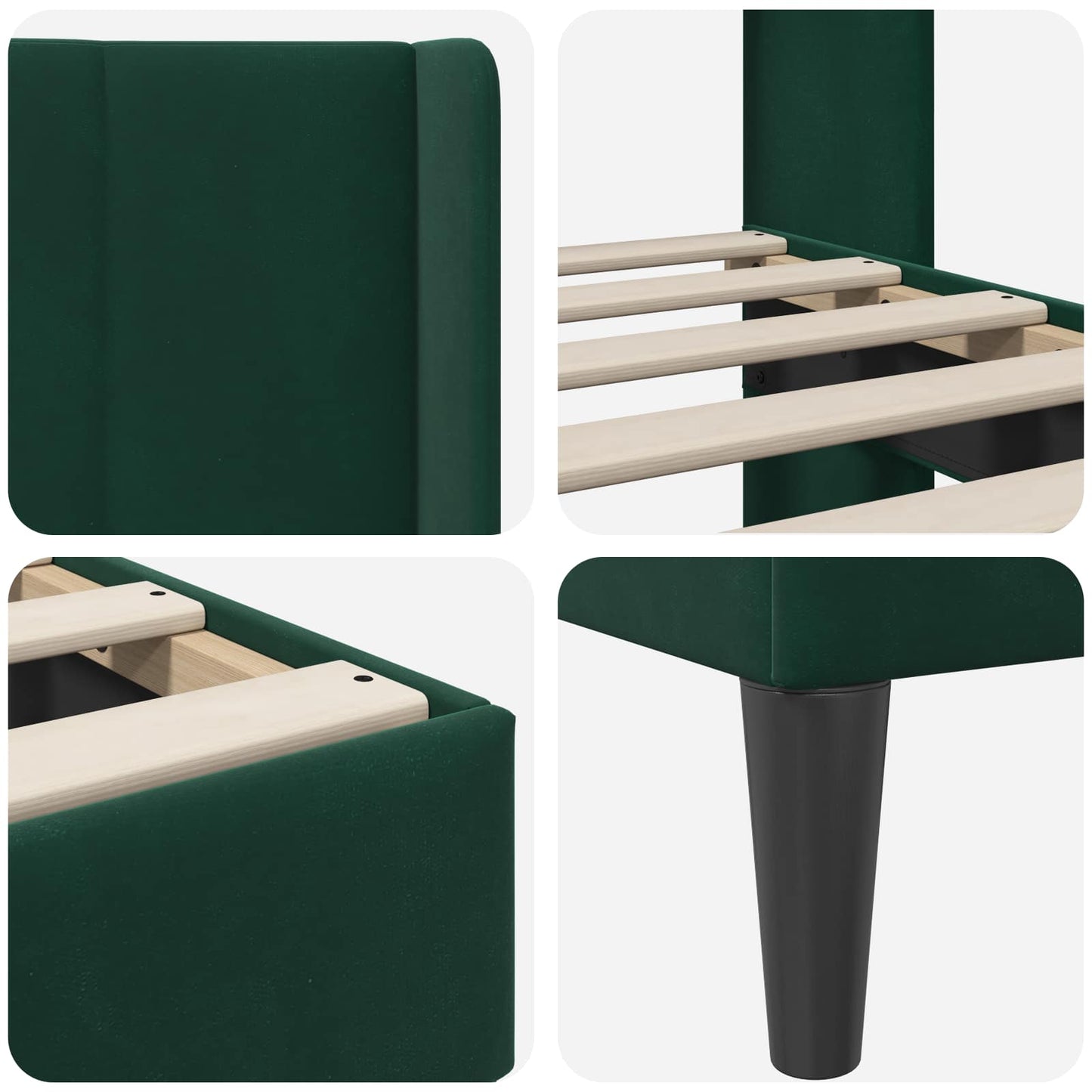 Struttura del letto Verde Scuro 160 x 200 cm Velluto | homemem39