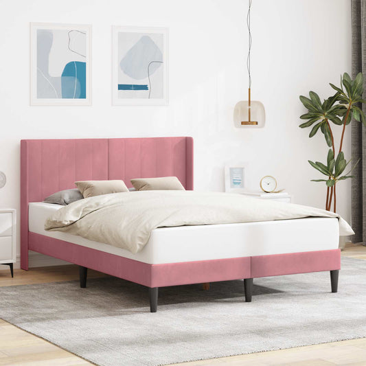 Struttura del letto con testiera Rosa 160 x 200 cm Velluto | homemem39