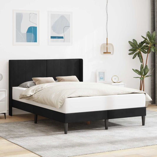 Struttura del letto con testiera Nero 160 x 200 cm Velluto | homemem39
