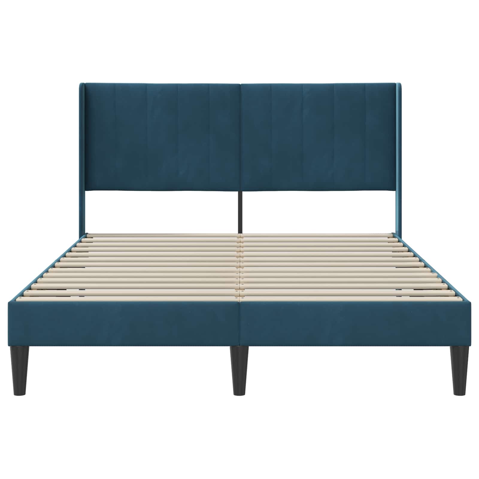 Struttura del letto con testiera Blu 160 x 200 cm Velluto | homemem39