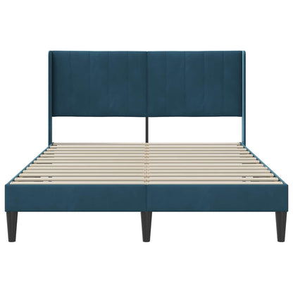 Struttura del letto con testiera Blu 160 x 200 cm Velluto | homemem39