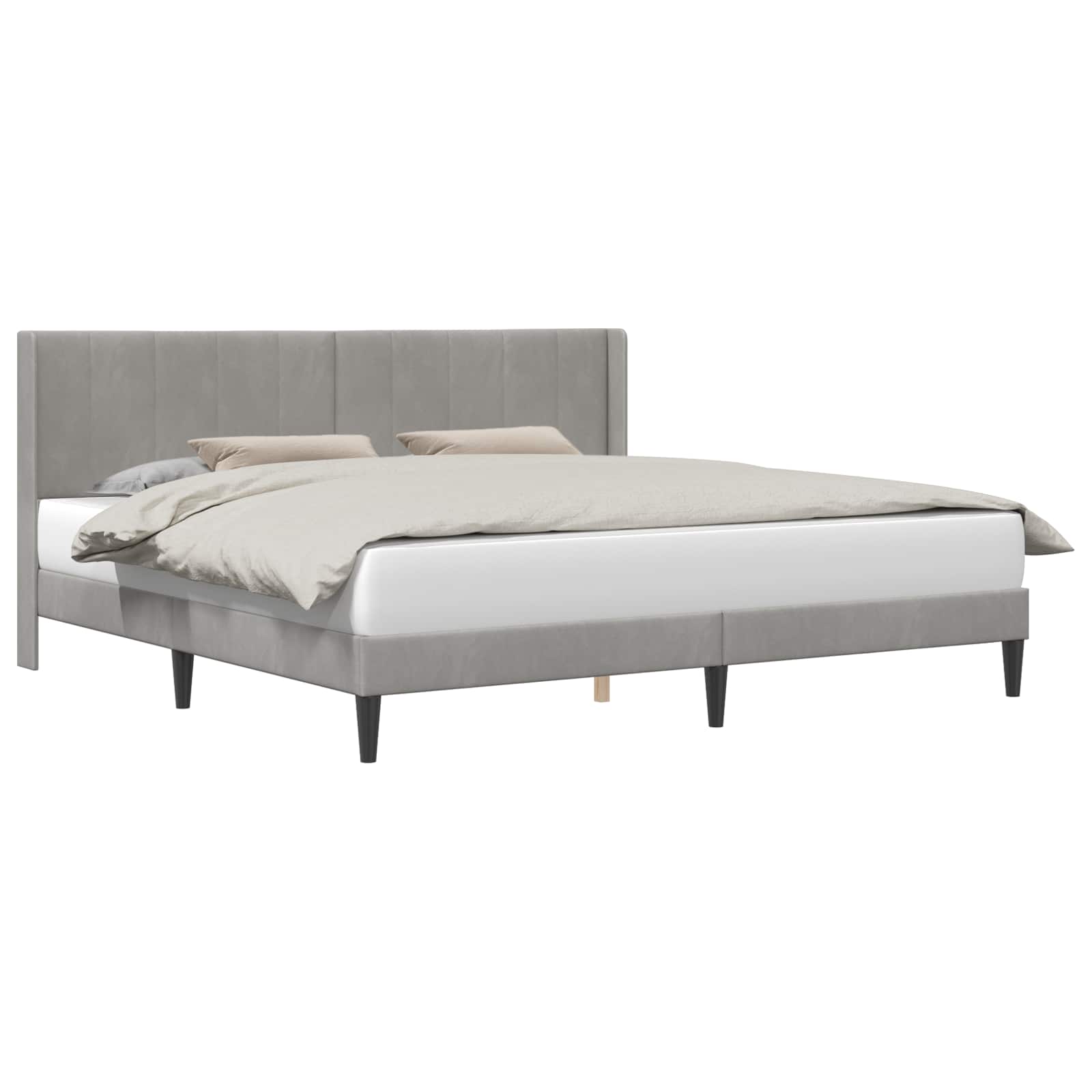 Struttura del letto Grigio Chiaro 180 x 200 cm Velluto | homemem39