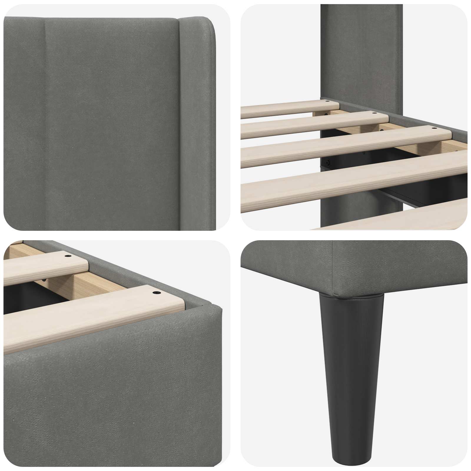 Struttura del letto Grigio Scuro 180 x 200 cm Velluto | homemem39