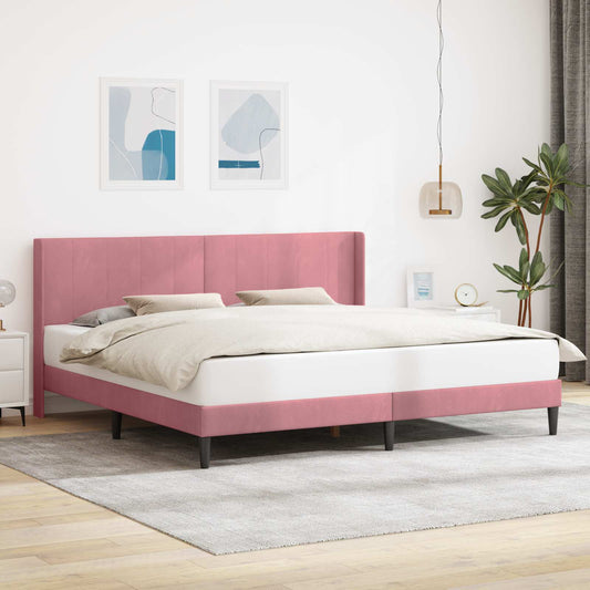 Struttura del letto con testiera Rosa 180 x 200 cm Velluto | homemem39
