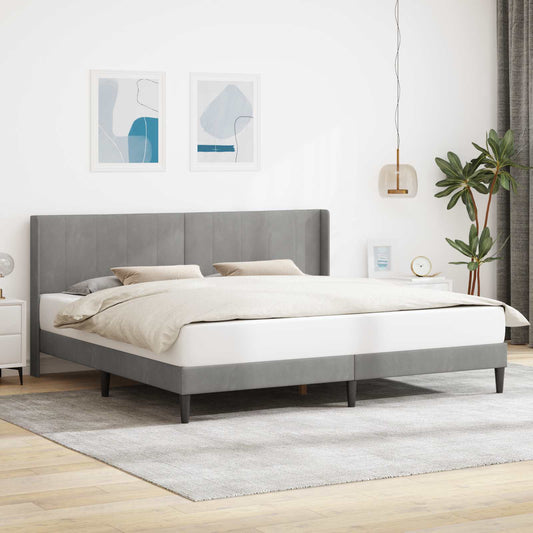 Struttura del letto Grigio Chiaro 200 x 200 cm Velluto | homemem39