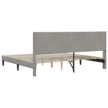 Struttura del letto Grigio Chiaro 200 x 200 cm Velluto | homemem39