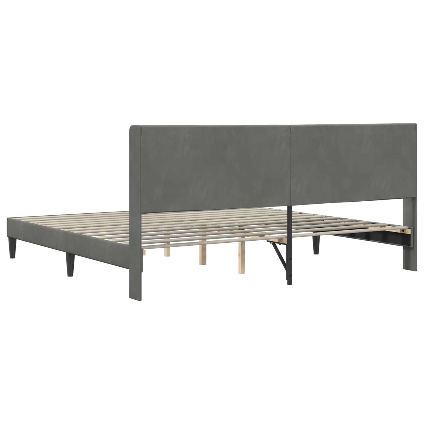 Struttura del letto Grigio Scuro 200 x 200 cm Velluto | homemem39