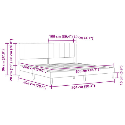 Struttura del letto Grigio Scuro 200 x 200 cm Velluto | homemem39