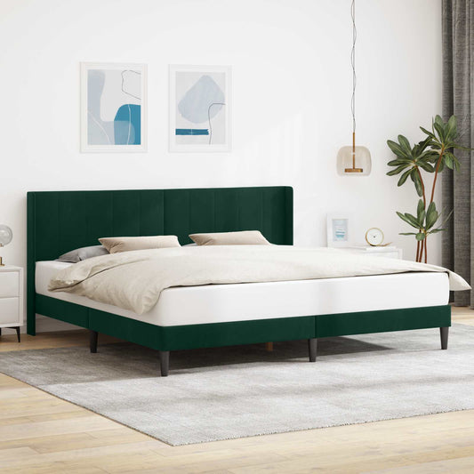 Struttura del letto Verde Scuro 200 x 200 cm Velluto | homemem39